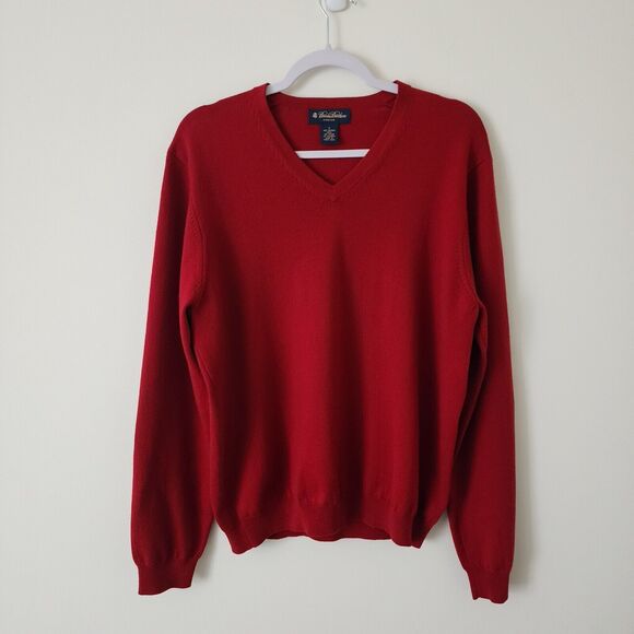 Brooks Brothers Other - Brooks Brothers Stretch Mens Wool-Blend V-Neck Pullover Sweater Red Size M